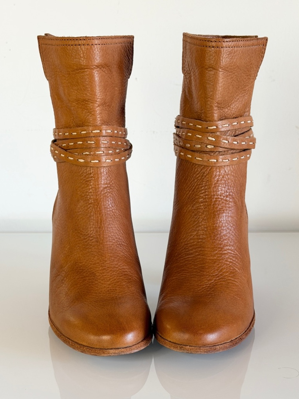 Frye Naomi Pick-Stitch Heeled Boots in Whiskey 8 - Picture 2 of 9